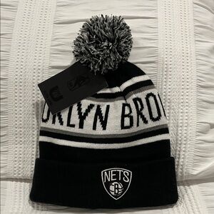 Brooklyn Nets NBA Black and White Knit Beanie NWT Unisex